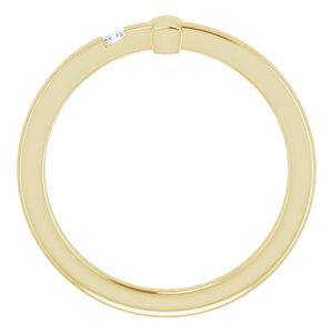 14K Yellow .015 CTW Natural Diamond Youth Sideways Cross Ring - BN & CO JEWELRY