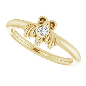 14K Yellow .03 CTW Diamond Youth Bee Ring - BN & CO JEWELRY