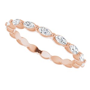 14K Rose 1/2 CTW Natural Diamond Eternity Band Size 4 - BN & CO JEWELRY