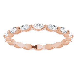 14K Rose 1/2 CTW Natural Diamond Eternity Band Size 4 - BN & CO JEWELRY