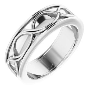 14K White 6 mm Infinity-Inspired Band Size 8 - BN & CO JEWELRY
