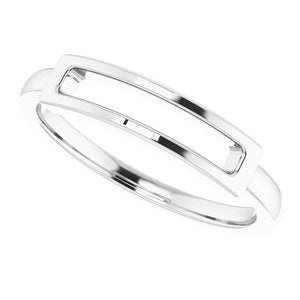 14K White Open Bar Ring - BN & CO JEWELRY
