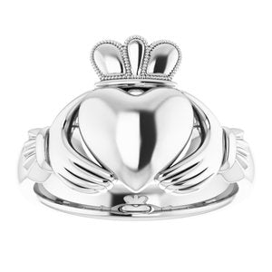 Sterling Silver 10.5 mm Claddagh Ring Size 11 - BN & CO JEWELRY