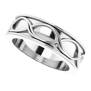 14K White 6 mm Infinity-Inspired Band Size 8 - BN & CO JEWELRY