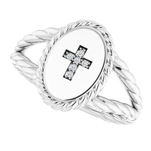 Sterling Silver .02 CTW Diamond Cross Ring - BN & CO JEWELRY
