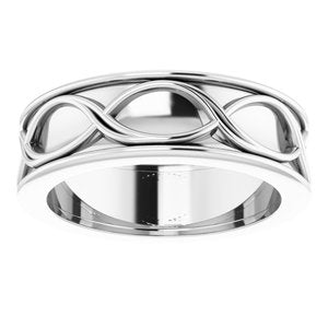 14K White 6 mm Infinity-Inspired Band Size 8 - BN & CO JEWELRY