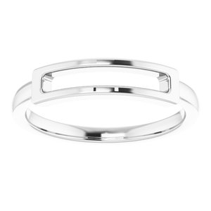 14K White Open Bar Ring - BN & CO JEWELRY