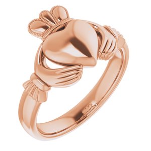 14K Rose 8.5 mm Claddagh Ring Size 9 - BN & CO JEWELRY
