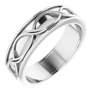 14K White 6 mm Infinity-Inspired Band Size 9.5 - BN & CO JEWELRY