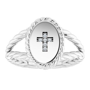 Sterling Silver .02 CTW Diamond Cross Ring - BN & CO JEWELRY
