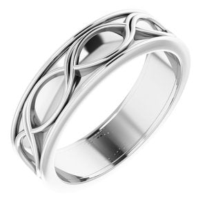 Sterling Silver Infinity-Inspired Wedding Band Size 10 - BN & CO JEWELRY