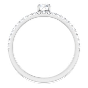 14K White 1/2 CTW Natural Diamond Asymmetrical Stackable Ring - BN & CO JEWELRY