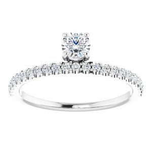14K White 1/2 CTW Natural Diamond Asymmetrical Stackable Ring - BN & CO JEWELRY