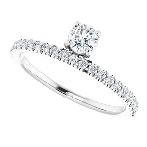 14K White 1/2 CTW Natural Diamond Asymmetrical Stackable Ring - BN & CO JEWELRY