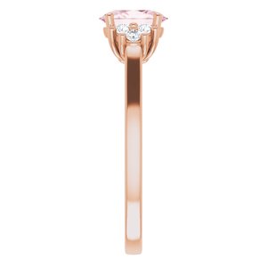 14K Rose Natural Morganite & 1/5 CTW Natural Diamond Ring - BN & CO JEWELRY