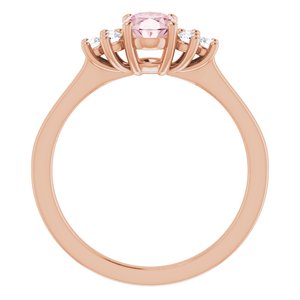 14K Rose Natural Morganite & 1/5 CTW Natural Diamond Ring - BN & CO JEWELRY