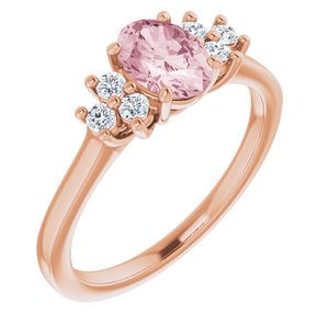14K Rose Natural Morganite & 1/5 CTW Natural Diamond Ring - BN & CO JEWELRY