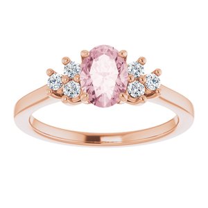 14K Rose Natural Morganite & 1/5 CTW Natural Diamond Ring - BN & CO JEWELRY