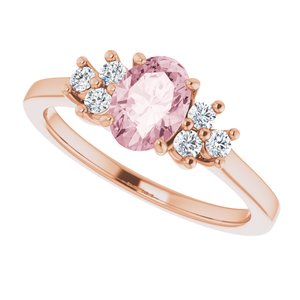 14K Rose Natural Morganite & 1/5 CTW Natural Diamond Ring - BN & CO JEWELRY