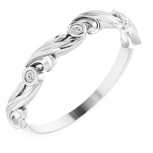 14K White .03 CTW Natural Diamond Anniversary Band - BN & CO JEWELRY