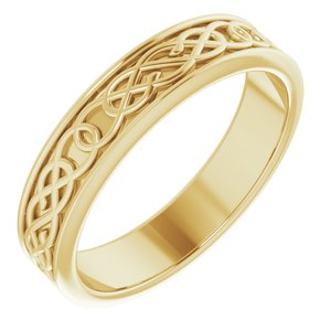 14K Yellow 7 mm Celtic-Inspired Band - BN & CO JEWELRY