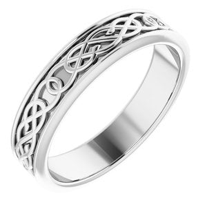 Platinum 7 mm Celtic-Inspired Band - BN & CO JEWELRY