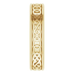 14K Yellow 7 mm Celtic-Inspired Band - BN & CO JEWELRY