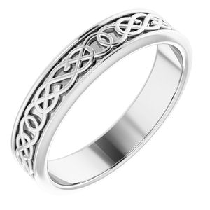14K White 5 mm Celtic-Inspired Band Size 10.5 - BN & CO JEWELRY