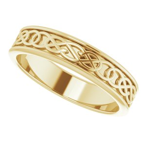 10K Yellow 7 mm Celtic-Inspired Band - BN & CO JEWELRY