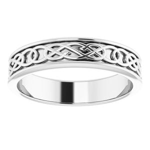 14K White 7 mm Celtic-Inspired Band - BN & CO JEWELRY