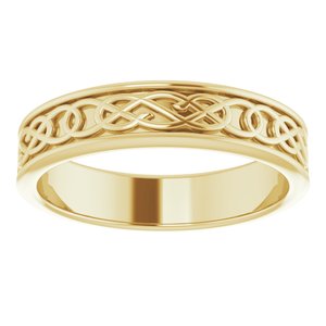 10K Yellow 7 mm Celtic-Inspired Band - BN & CO JEWELRY