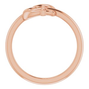 14K Rose Heart Cross Ring - BN & CO JEWELRY