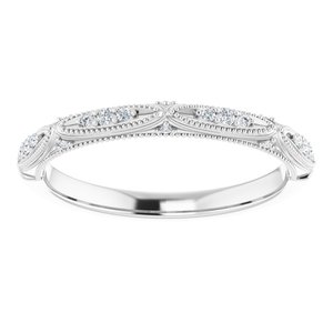 14K White .07 CTW Diamond Band - BN & CO JEWELRY