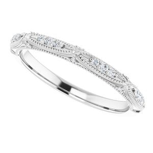 14K White .07 CTW Diamond Band - BN & CO JEWELRY