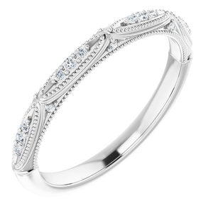 14K White .07 CTW Diamond Band - BN & CO JEWELRY