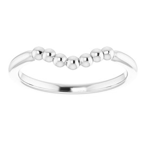 14K White Stackable Beaded Contour Ring - BN & CO JEWELRY