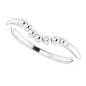14K White Stackable Beaded Contour Ring - BN & CO JEWELRY