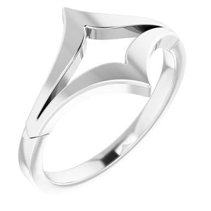 Sterling Silver Negative Space Double "V" Ring - BN & CO JEWELRY