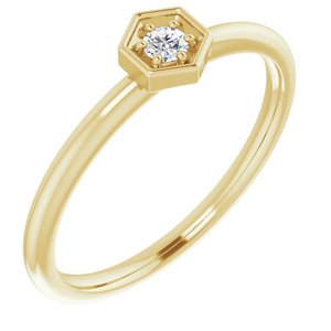 14K Yellow .06 CTW Diamond Hexagon Stackable Ring - BN & CO JEWELRY