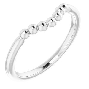 14K White Stackable Beaded Contour Ring - BN & CO JEWELRY