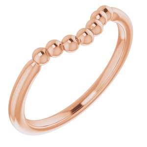 14K Rose Stackable Beaded Contour Ring - BN & CO JEWELRY
