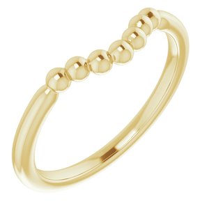 14K Yellow Stackable Beaded Contour Ring - BN & CO JEWELRY