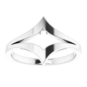 14K White Negative Space Double "V" Ring - BN & CO JEWELRY