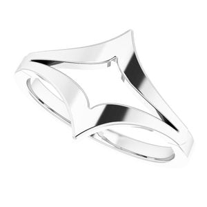 14K White Negative Space Double "V" Ring - BN & CO JEWELRY