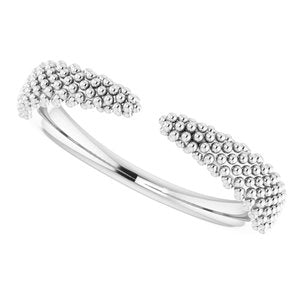 Sterling Silver Beaded Negative Space Ring - BN & CO JEWELRY