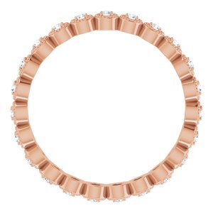 14K Rose 1/4 CTW Natural Diamond Eternity Band Size 5 - BN & CO JEWELRY