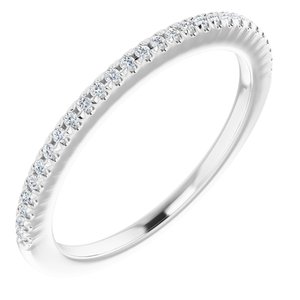 14K White 1/8 CTW Natural Diamond French Set Anniversary Band - BN & CO JEWELRY