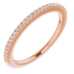14K Rose 1/8 CTW Natural Diamond French Set Anniversary Band - BN & CO JEWELRY