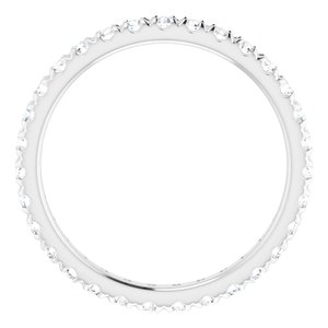 14K White 9/10 CTW Natural Diamond French-Set Eternity Band Size 8 - BN & CO JEWELRY