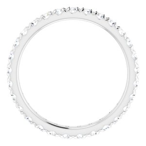 14K White 7/8 CTW Natural Diamond French-Set Eternity Band Size 7 - BN & CO JEWELRY